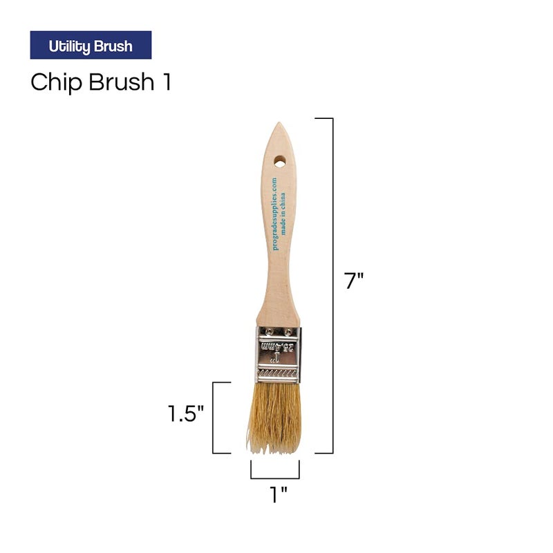 Pro-Grade Pro Grade - Chip Paint Brushes - 36 Ea 1 Inch Chip Paint Brush Light Brown - Image 2